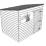 Pent B – Front Slope (Door Right, Window Left)