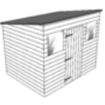 Pent C – Front Slope (Door Center, Windows Both Sides)