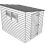 Pent D – Right Side Door (Windows on High Side)