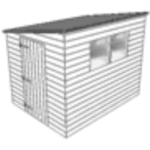 Pent E – Left Side Door (Windows on High Side)