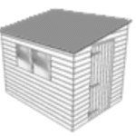 Pent F – Right Side Door (Windows on Low Side)